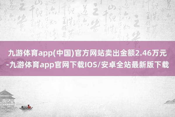 九游体育app(中国)官方网站卖出金额2.46万元-九游体育app官网下载IOS/安卓全站最新版下载